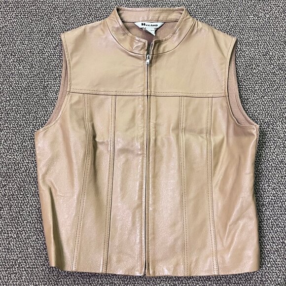 Nygard Collection Leather Zip Up Vest Size 10 -12 - Picture 1 of 4